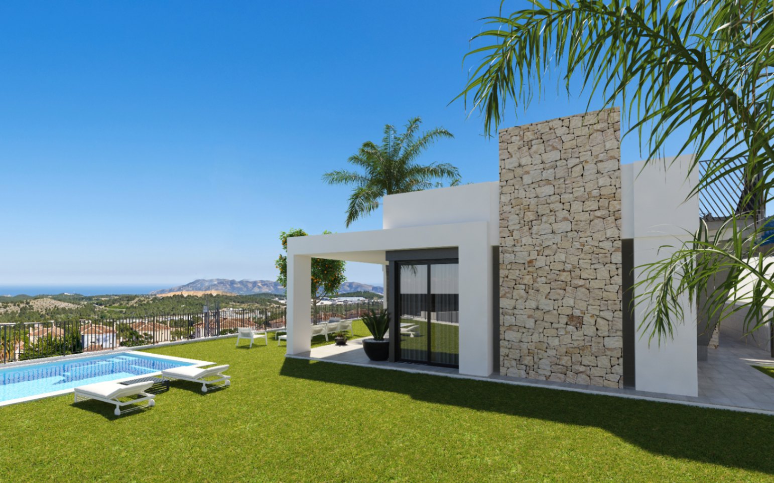 Villas with sea and mountain views in Finestrat