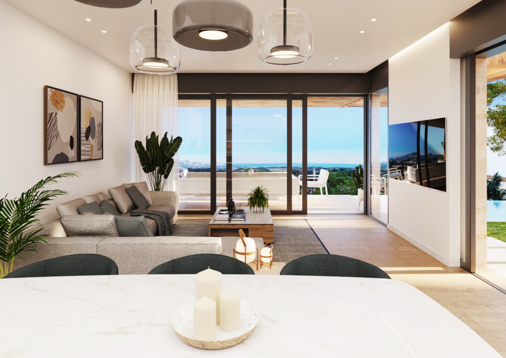 Detached villas with panoramic sea and mountain views near Altea