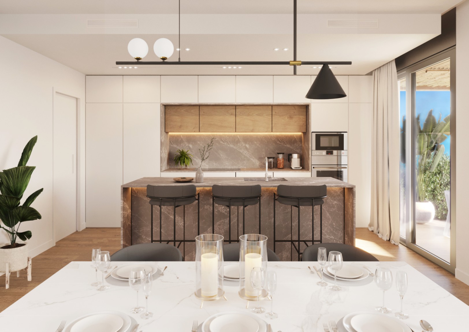 Detached villas with panoramic sea and mountain views near Altea