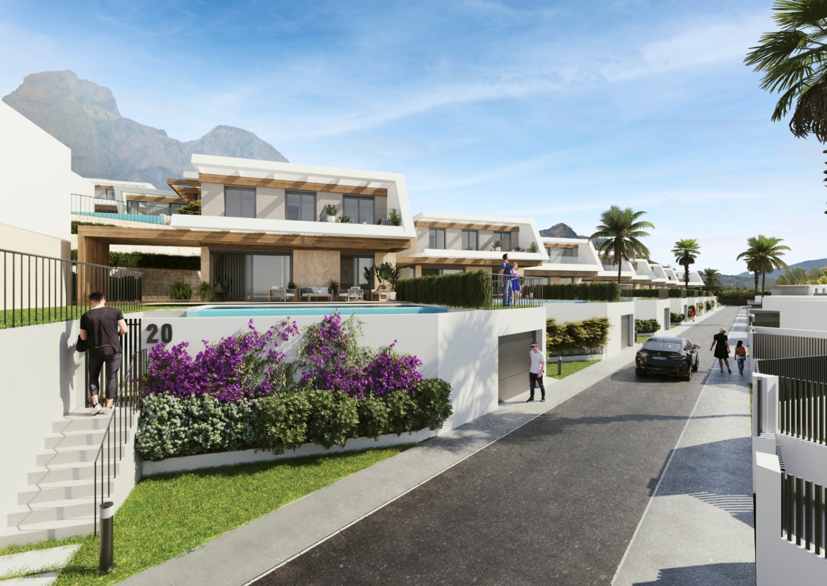 Detached villas with panoramic sea and mountain views near Altea