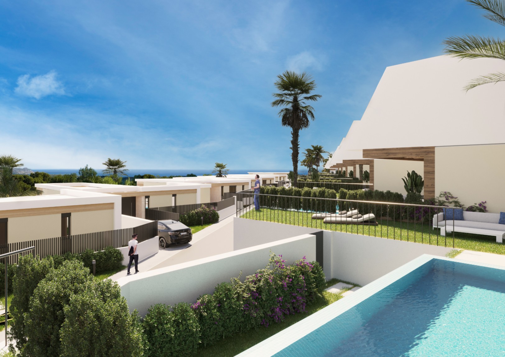 Detached villas with panoramic sea and mountain views near Altea
